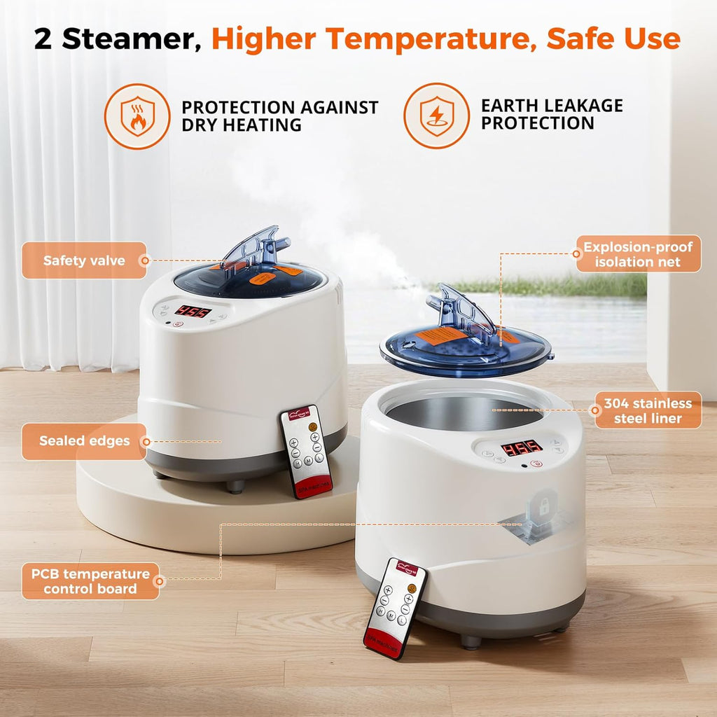 Portable Sauna Box, 2 Person Portable Steam Sauna for Home, Large Sauna Tent with 2 Steamer