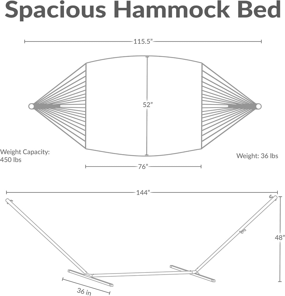 Rope Hammock with Stand for Outside, 450 lb Capacity | Royal Red, Heavy Duty Freestanding Portable Outdoor Hammock
