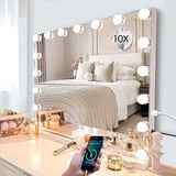 24.4"x21.2" Vanity Mirror with Lights, Lighted Makeup Mirror with 3 Dimmable Color Modes,17 LED Hollywood Mirror with
