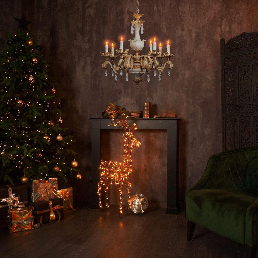 Upgraded Flame Light Bulbs, Compact E12 Chandelier Base Candle Flickering Fire Light Bulb for Halloween Christmas