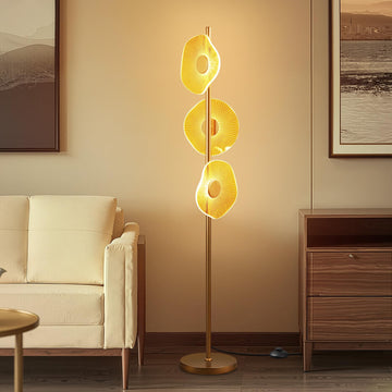 Modern Black Floor Lamp, Dimmable LED Standing Lamp with Remote