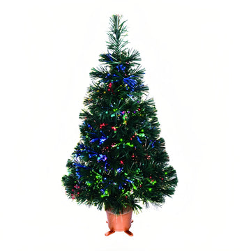 32 in Green Fiber Optic Tabletop Christmas Tree, Color Changing