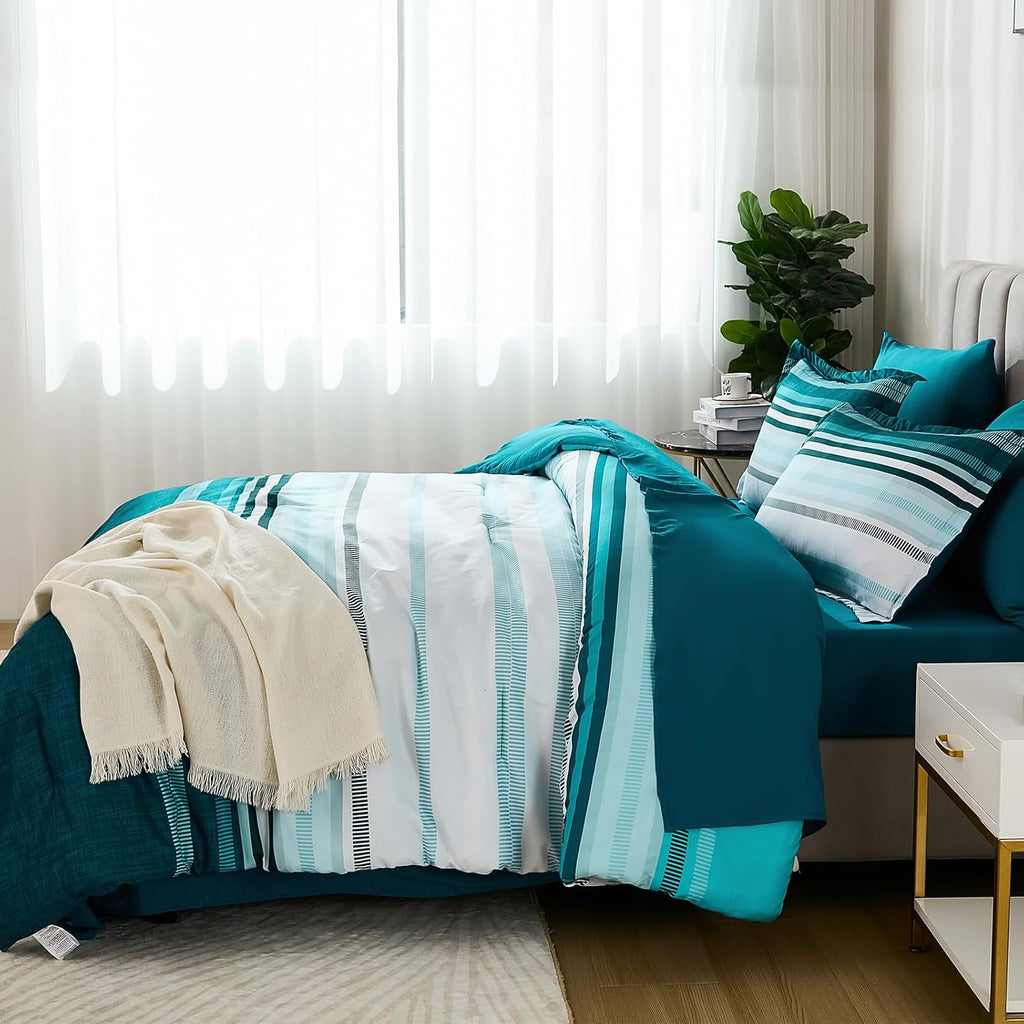 Teal Comforter Set 7 Pieces