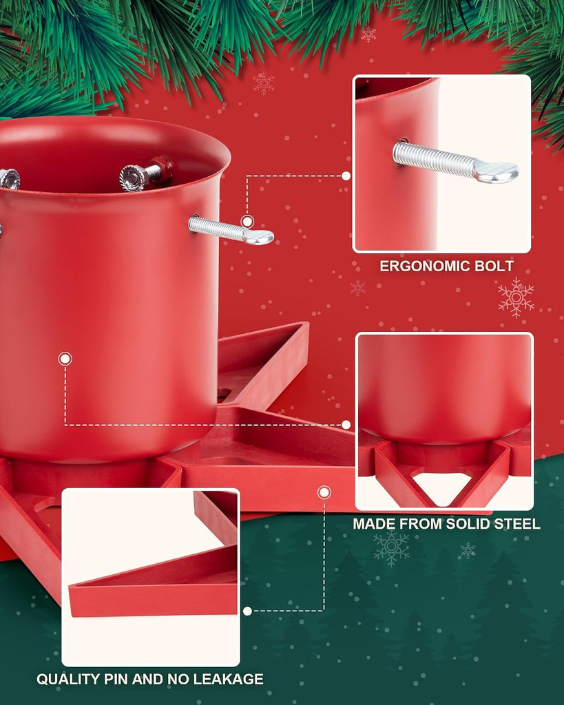 Real Christmas Tree Stand Base - Live Trees Small Christmas Tree Holder up to 6.5ft Trees for Real Xmas Trees