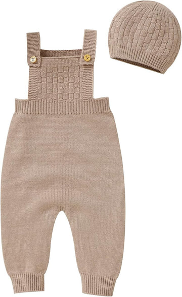 Sweater Knit Sleeveless Romper with Hat
