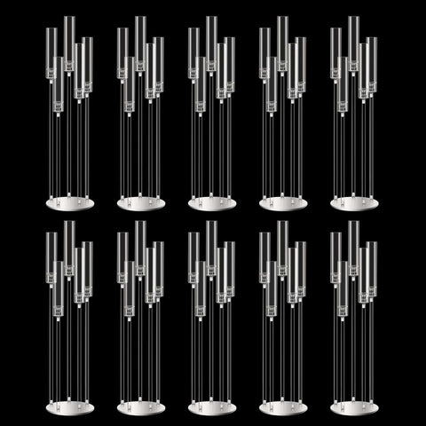 42.5inch 10pcs Acrylic Candelabra Centerpieces for Tables 5 Arms Wedding centerpieces for Decorations