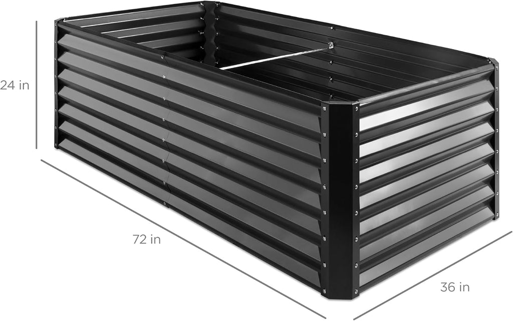 6x3x2ft Outdoor Metal Raised Garden Bed, Deep Root Box Planter for Vegetables, Flowers, Herbs, 269 Gallon Capacity