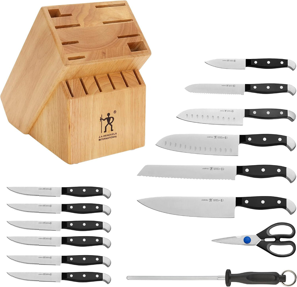 Statement 15-Pc Knife Block Set, Razor-Sharp, German Engineered | Informed by 100+ Years of Mastery. Dishwasher safe