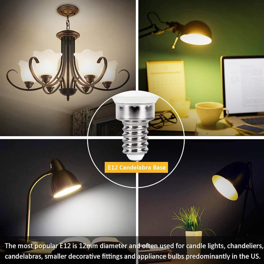 E12 LED Candelabra Light Bulbs 5W, Set of 6 Color Changing Candle Bulbs,Small Base B11 40W Incandescent Equivalent