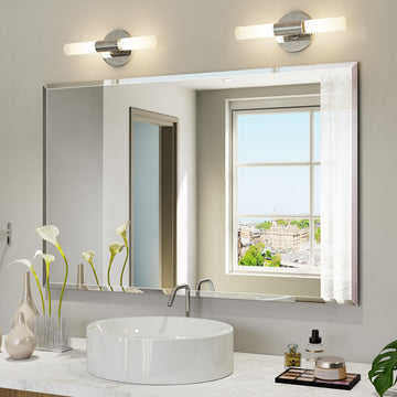 Frameless Bathroom Mirror 30"x48", Beveled Bathroom Mirror