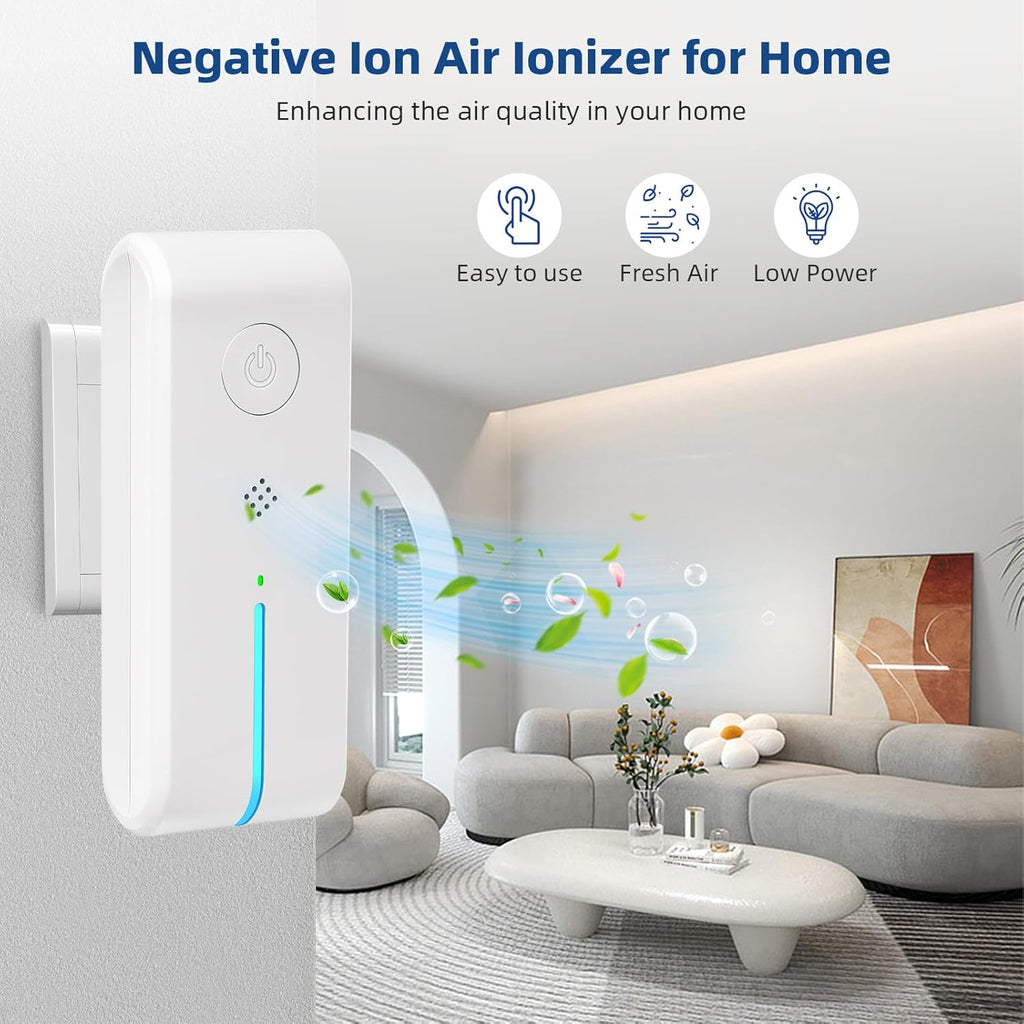 Plug In Air Ionizers - Air Ionizer for Home,Air Purifier Plug In with Night Light Negative Filterles