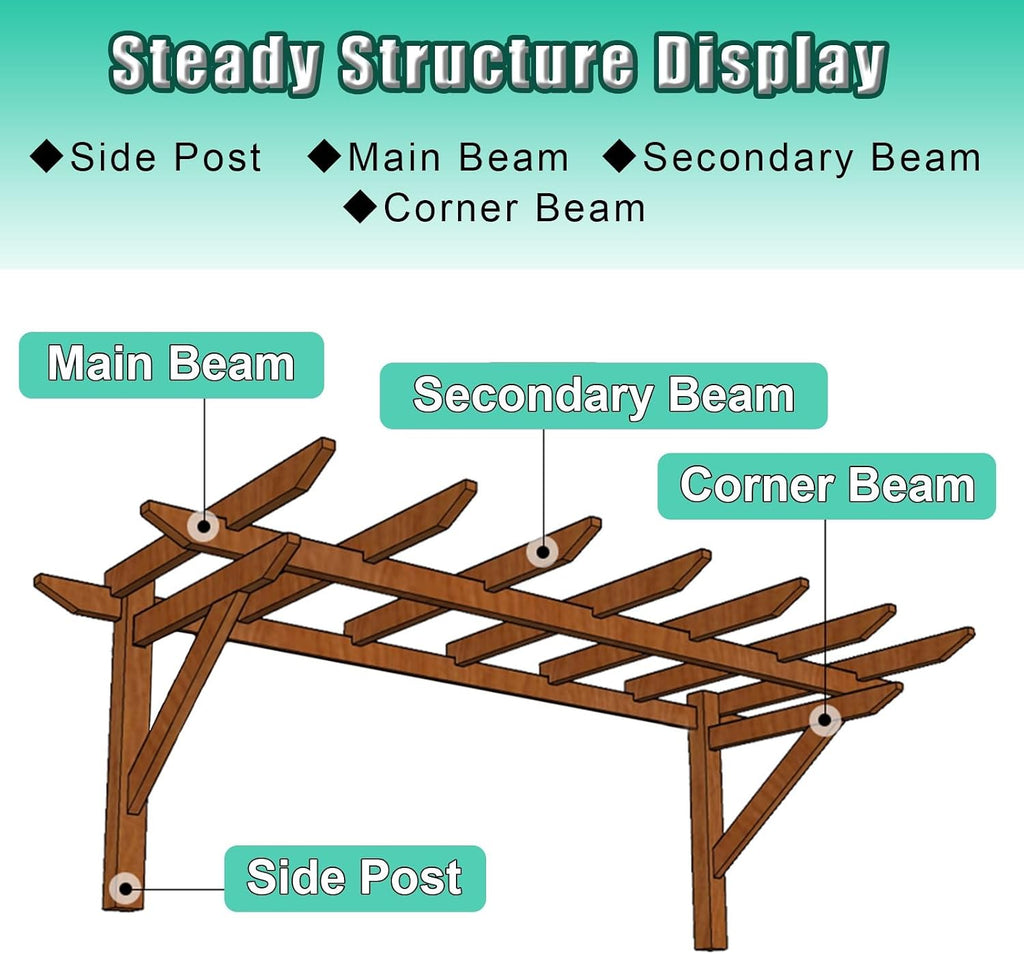 Simple Wall Climbing Trellis Single-Sided Outdoor Pergola, Wood Grape Arbor Gazebos for Garden Patio Backyard Deck