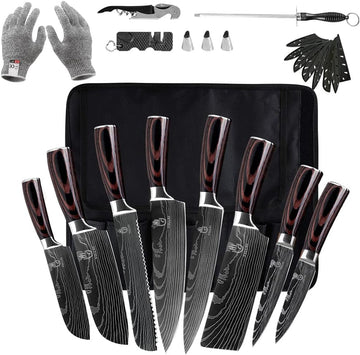 Knife Set, 14pcs Japanese Knives Set, Premium German Stainless Steel chef Knife Set