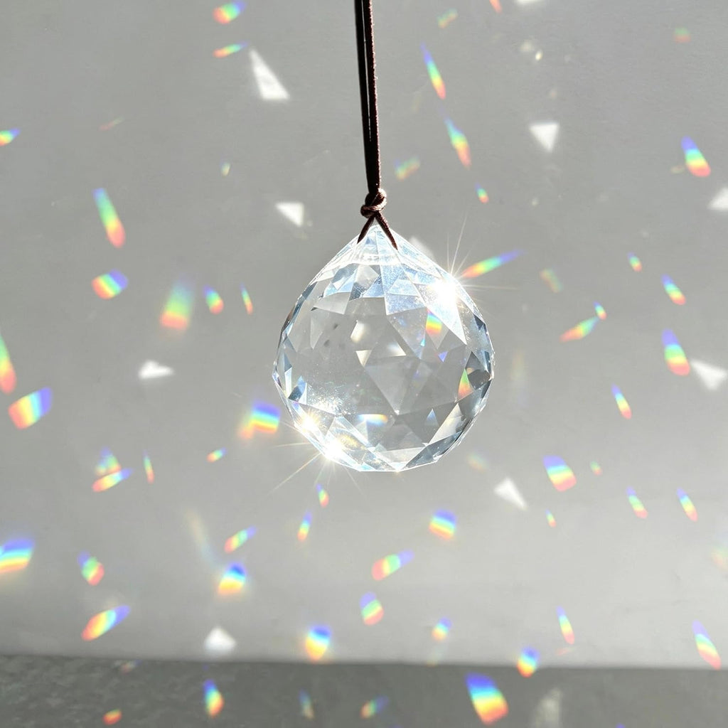50mm Clear Crystal Ball Prism Suncatchers for Window Hanging - Rainbow Maker Prisms Sun Catchers Indoor Window