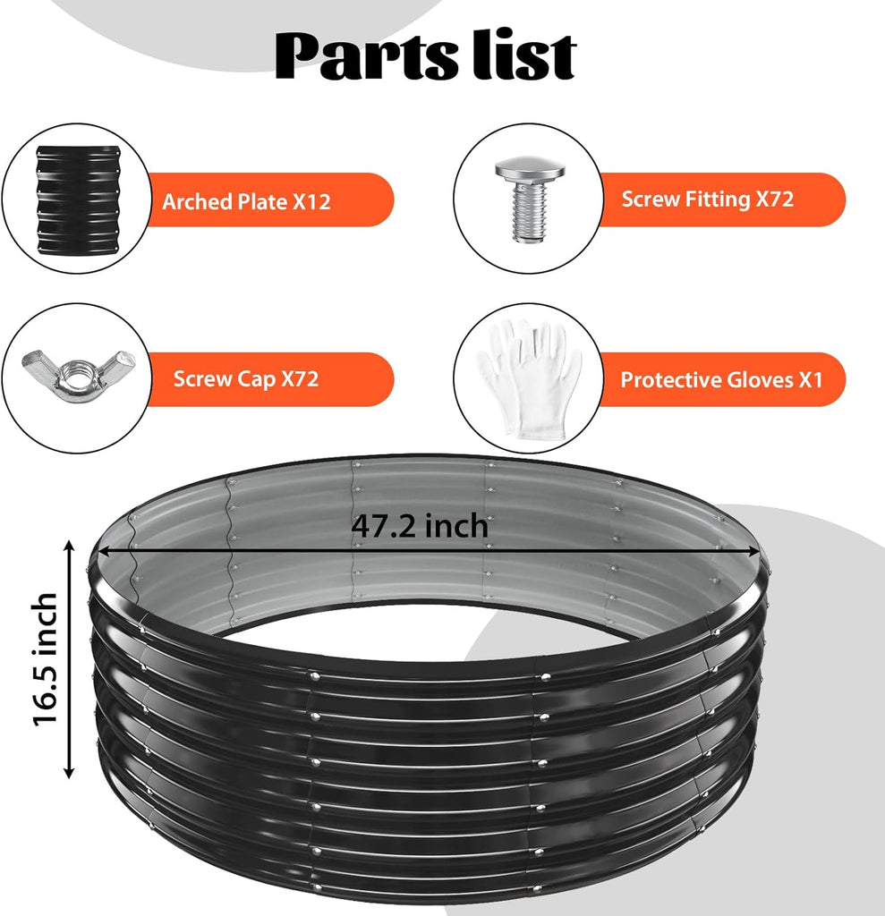48 Inch Round Galvanized Fire Pit Ring/Fire Ring - Foldable and