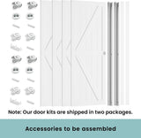 Closet Sliding Door, 96"×80"(Double Barn Doors 48"), Double K Shape Sliding Door with Hardware Kit, 
