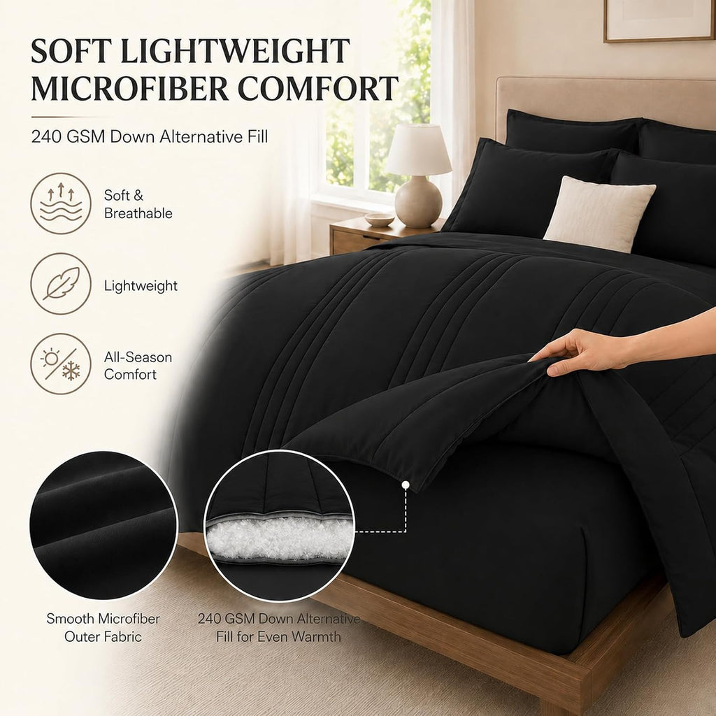 Twin XL Comforter Set, Ultra-Soft Bed in a Bag Twin XL Size 5 Pieces, Dorm Room Essentials for Boys, Bedding Set with - Set of 5