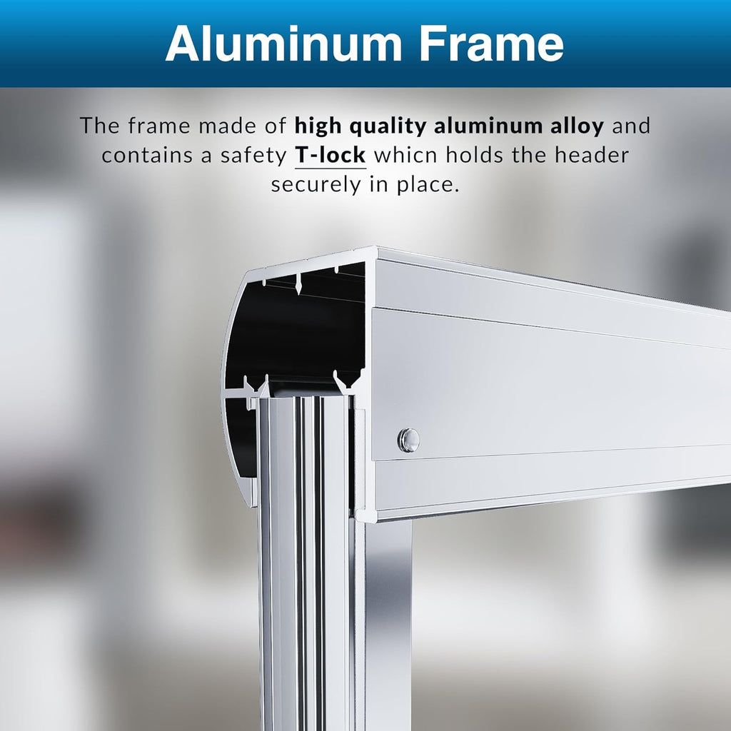 Shower Door 48" W x 76" H, Double Sliding Shower Door with 1/4" (6mm) Tempered Glass