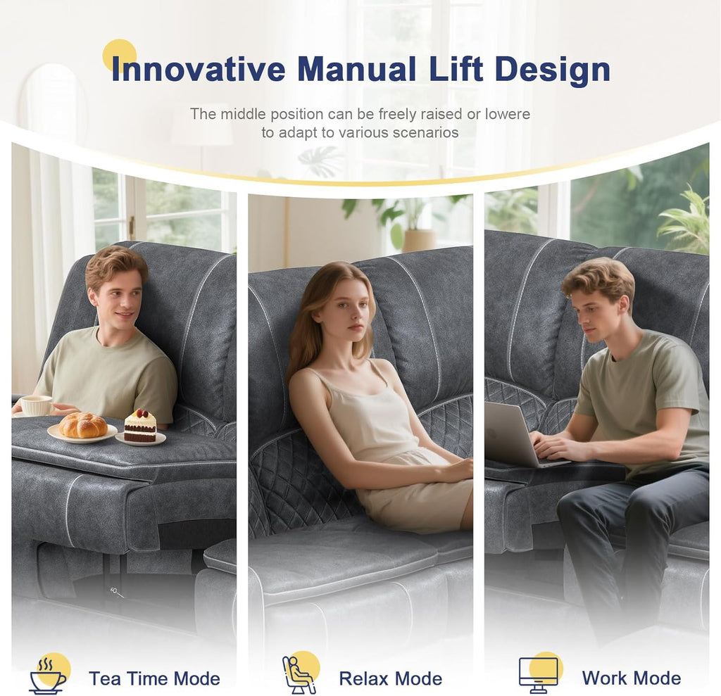 3+1 Seaters Recliner Sofa, Maximum Load Capacity 1800lbs & Ergonomics Design