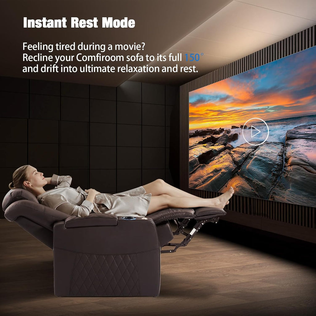 Home Theater Seating seats Classic Series Top Grain Nappa Leather Recliner Chair Dual Power Movie Theater Chairs