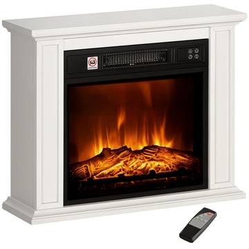 26" Electric Fireplace with Mantel Surround Freestanding White
