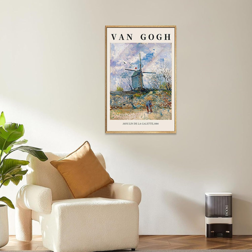Van Gogh Canvas Wall Art,Le Moulin de la Galette Paintings Wall Art Prints,Van Gogh Classics Art Reproduction Artwork