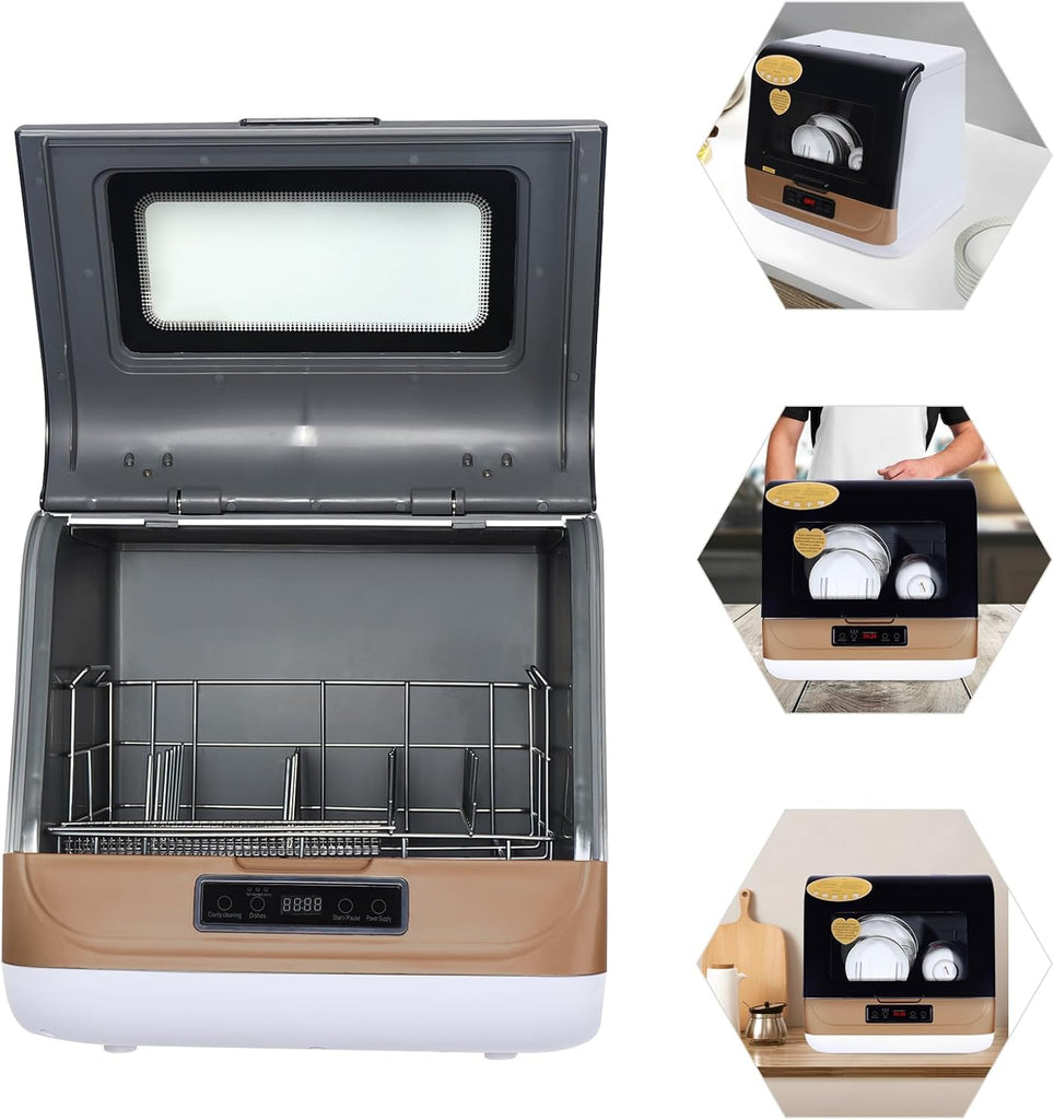 Portable Mini Countertop Dishwasher Automatic Dishwasher Air Dry Dishwasher Mini Dish Washer 7.8L/2gal Built-in Water