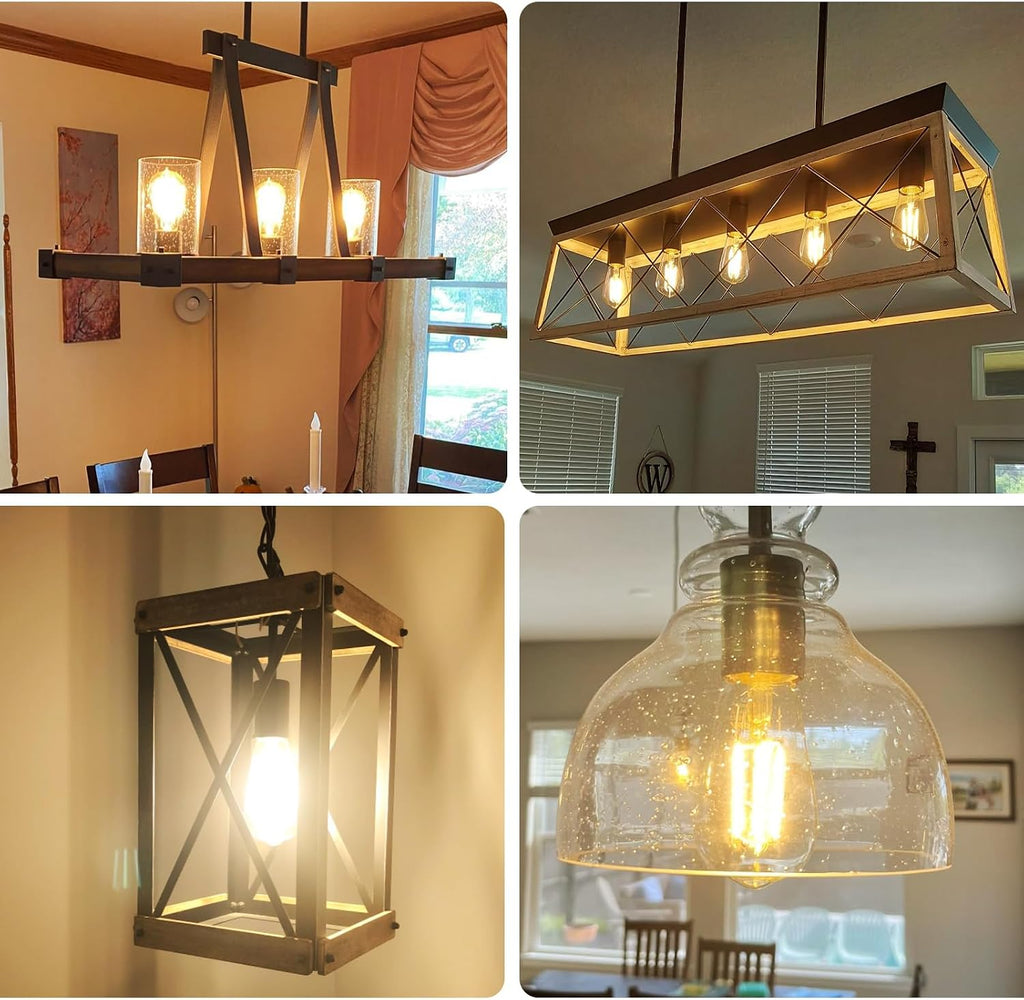 Vintage LED Edison Bulbs, ST58 Dimmable 4W E26 LED Bulb 40W Equivalent, 3000K Soft White Led Light Bulbs, Antique LED - Set of 6