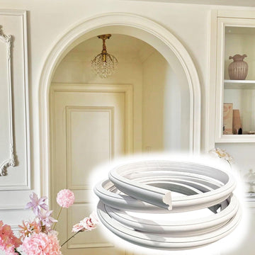 White Flexible Arch Trim Molding, Bendable Wall & Doorway Frame Trim for Curved Openings, DIY Decorative Moulding for