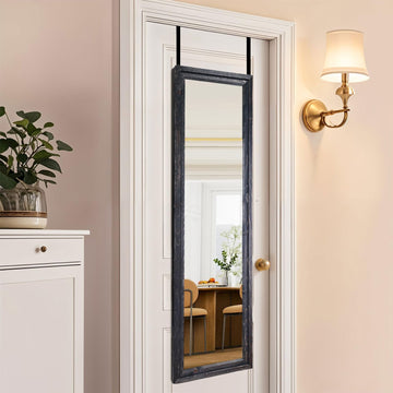 50"x16" Door Mirror, Rustic Full Length Mirror, Over The Door Hanging Mirrors Full Length, Wooden Hanging Mirrors