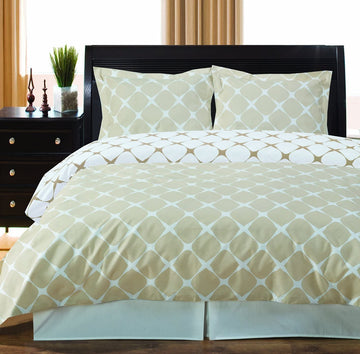Duvet Cover 3 Piece Set - Soft and Breathable Cotton Duvet Cover Set - 100% Cotton, Ivory and Linen