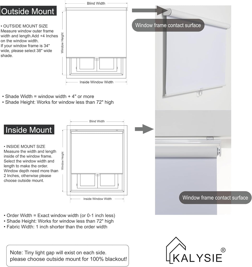 Roller Shades Cordless 100% Blackout Blinds for Windows and Doors, Pull Down Room Darkening Window Shades, Easy to Install for Home and Office, White, Fixed High