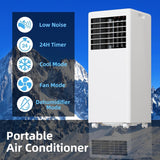 8000 BTU Portable Air Conditioner, Quiet AC Unitw/Remote Control & 24H Timer, 3 in