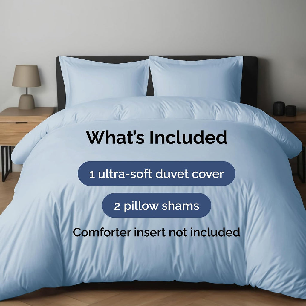 Duvet Cover Set - Extra Soft Duvet Cover with 2 Pillow Shams for Women, Men, Kids & Teens - Hotel
