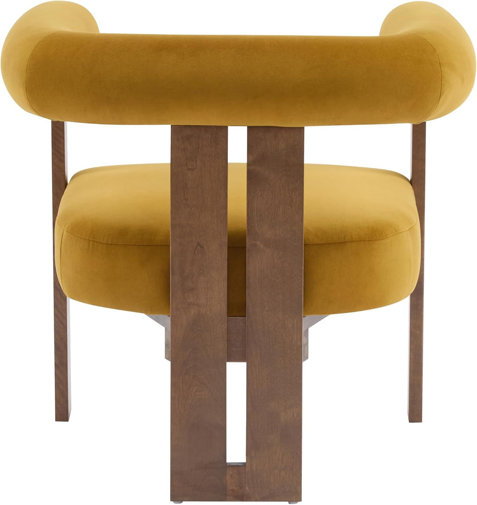 Linton Modern Velvet Upholstered Accent Chair, Living Room Solid Wood Lounge Chair, Bedroom Soft Cushion Comfy