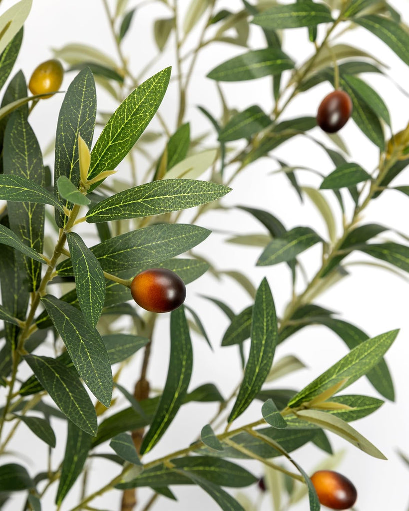 Artificial Olive Tree 6FT Faux Indoor with Planter&Cotton Basket