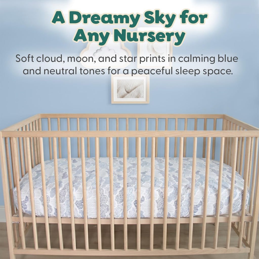 Soft Cloud 4pk Fitted Crib Sheet Set - Breathable Baby Crib Sheets for Girl or Boy, Fits Standard Mattress 52x28