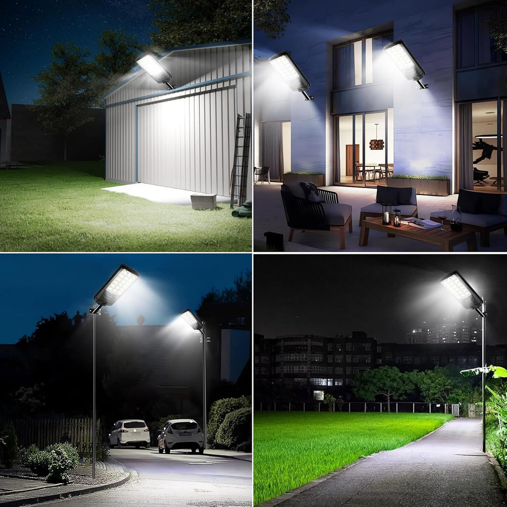 Solar Street Lights Outdoor, 21000LM 6500K Motion Sensor Solar Lights Waterproof, Dusk to Dawn Solar-Powered Flood
