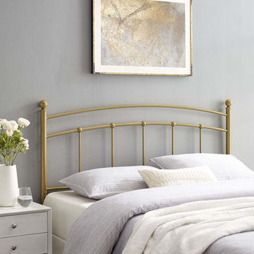 Abigail King Metal Headboard in Gold