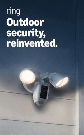 Floodlight Cam Wired Plus, Outdoor home or business security with motion-activated 1080p HD video and floodlights