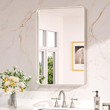 20 x 30 Inch Brushed Nickel Bathroom Mirrors for Over Sink