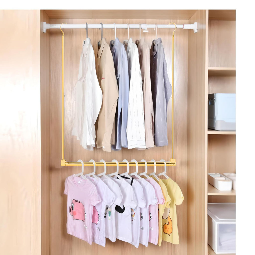 Adjustable Hanging Closet Rod, Extender Hanging Rod, Closet Hanging Organizer, Heavy Duty Closet Bar, Hanging Rod
