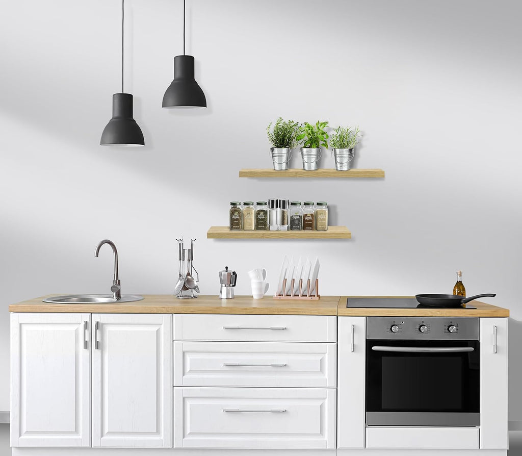 Floating Shelves for Wall - 24" Bathroom Shelves, Wall Decor Decor & Book Storage - Mounted Floating Shelf with