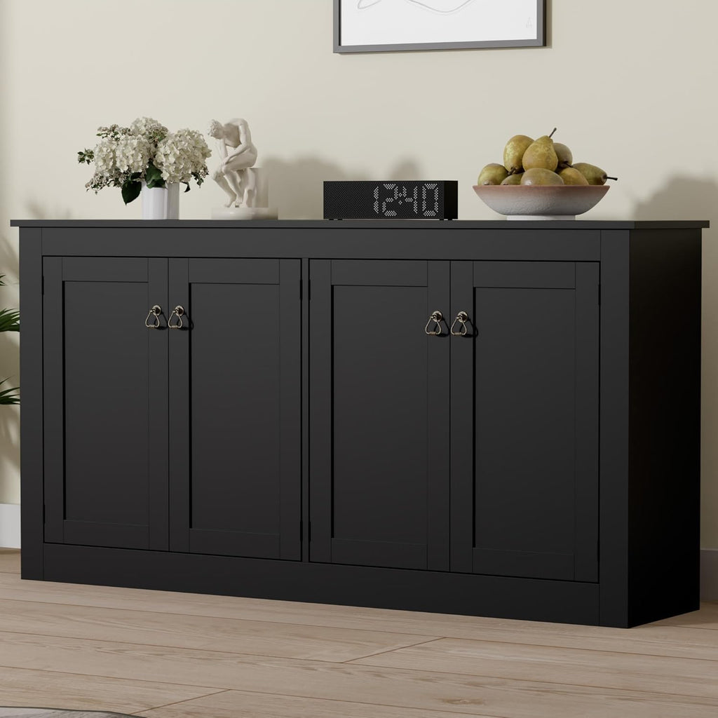 Buffet Cabinet with Storage - Kitchen Storage Cabinet Wood Console Table Coffee Bar Accent Cabinets for Living Room
