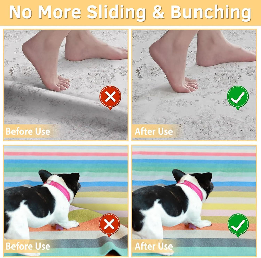 9x12 ft Rug Pad, Waterproof & Non Slip Rug Pads Felt + Rubber Backing, Under Rug Carpet Non Slip Pad for Hardwood - Set of 108