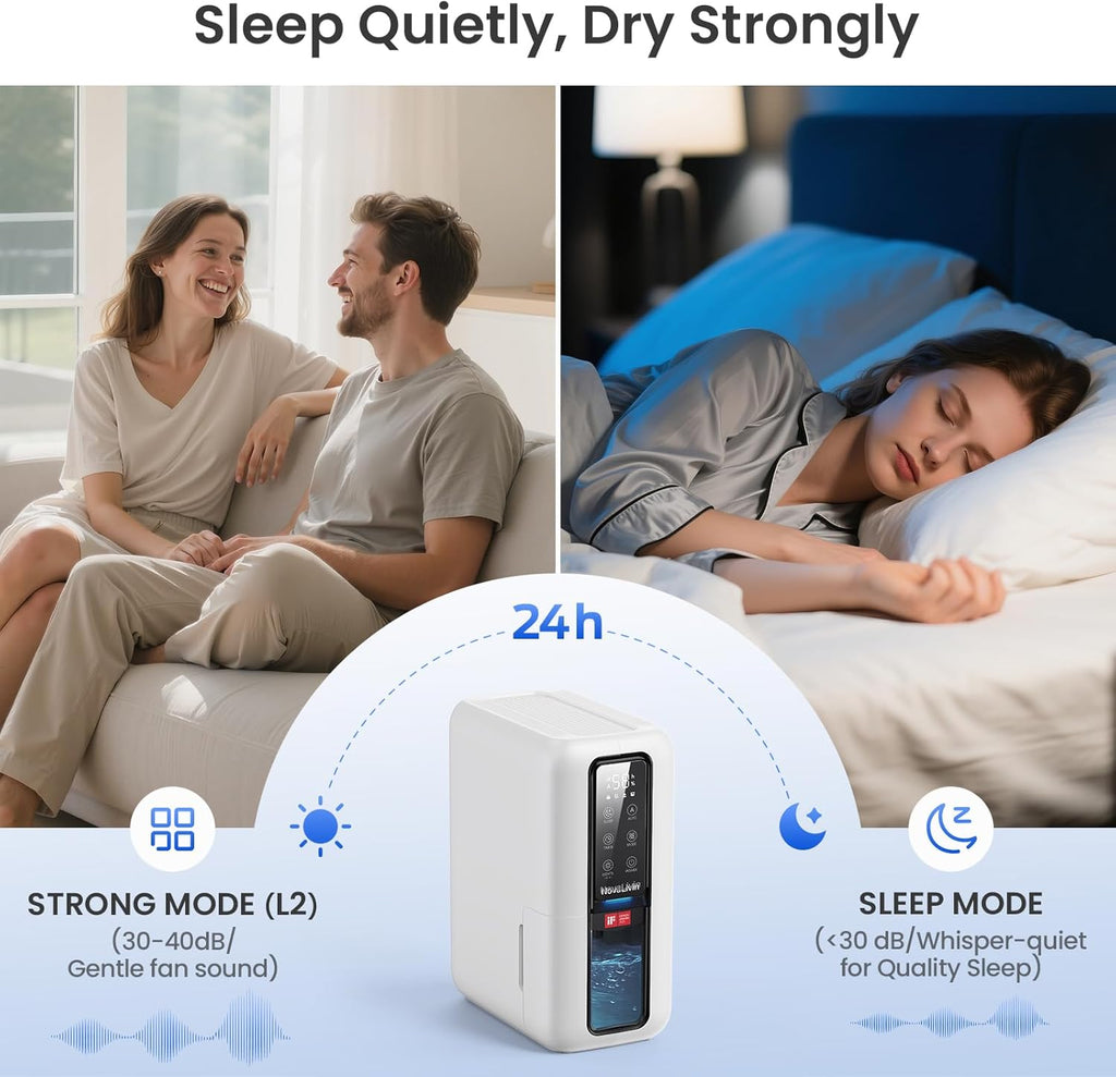 Dehumidifier for Home, Dehumidifiers for Bathroom, Bedroom, Living room, Closet with 68 OZ Water Tank