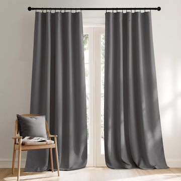 Bedroom Curtains Blackout Curtain Panels - (Gray Color) 52x95 Inch, 2 PCs, Insulating Energy Saving Solid Rod Pocket