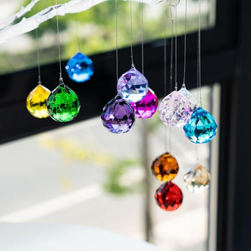 15pcs Crystal Ball Prism Suncatchers 30mm Rainbow Maker Hanging Crystals - Multi-Color,Prisms