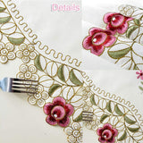 68"X120" Oblong Flower Embroidered Lace Tablecloth, Floral Vintage Classic Rectangular Table Cloth C