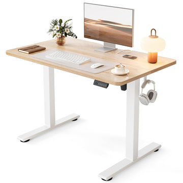 Standing Desk, 40x24 Inches Sit Stand Home Office Desk, Electric Stand up Desk, Adjustable Desk with Splice Board